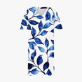 thumbnail image 4 of Pisexur Robes d'Été pour Femmes Mode Imprimé Floral Robe Décontractée Ample Col en V Manches Courtes Robes T-Shirt Fluide Surdimensionnée Robe de Plage avec Poches Grande Taille Mi-Mollet L-5TG, 4 of 5