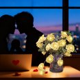 thumbnail image 2 of Cheapark LED Rose Flower String Lights 20 Warm White Lights Valentines Day Decoration USB Powered For Bedroom Party, 2 of 5