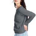 thumbnail image 3 of Hanes Chandail en Molleton Col Rond pour Femmes EcoSmart, Ardoise Chiné, Petit, 3 of 5
