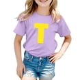thumbnail image 1 of TZEWGL Cute Shirt For Kid Letter Printed Short Sleeve Print Crewneck Top For Newborns size 8-9T, 1 of 4