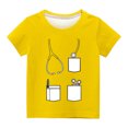 thumbnail image 3 of Penkiiy T-Shirt Garçons Filles Imprimé 3D Motif Coloré Graphique Manches Courtes pour Enfants 3 Ans Jaune, 3 of 4