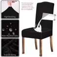 thumbnail image 2 of Oblique Plaid Waterproof Stretch Chair Covers for Dining Room Set of 4, Removable Washable Dining Room Chair Covers, Dining Chair Slipcovers Seat Protector(Black), 2 of 7