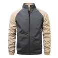 thumbnail image 4 of Yusimy Men's Lightweight Casual Bomber Jacket - Color Block Design Classic Varsity Style, 4 of 9