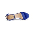 thumbnail image 4 of BLISSFUL STEP Women's Shoes Ankle Strap Block Heel Buckle Open Toe Sandals Dark Blue 6, 4 of 7