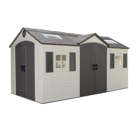 Lifetime Outdoor Storage Shed, 15' x 8' With Dual Side Entry