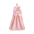 thumbnail image 1 of Kawaii Piggy Hand Towel Hangable Absorbent Hand Wiping Cloth Cartoon Porket, 1 of 4
