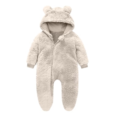 FAIWAD Combinaison de Neige en Molleton à Pieds pour Nouveau-Né Unisexe Hiver Chaude Épaissie à Fermeture Éclair à Capuche Tenues pour Filles Garçons