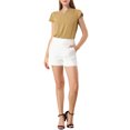 thumbnail image 2 of INSPIRE CHIC Women's Solid V Neck Cap Short Sleeves Work Blouse, 2 of 6