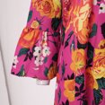 thumbnail image 5 of Dresses for Women Ladies Plus Size Loose Print Long Sleeve V Button Mini Maxi Dress Red M, 5 of 5