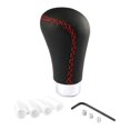 thumbnail image 4 of jinwen Gear Knob Aluminum Alloy PU Leather Modification Red Stitch, 4 of 9