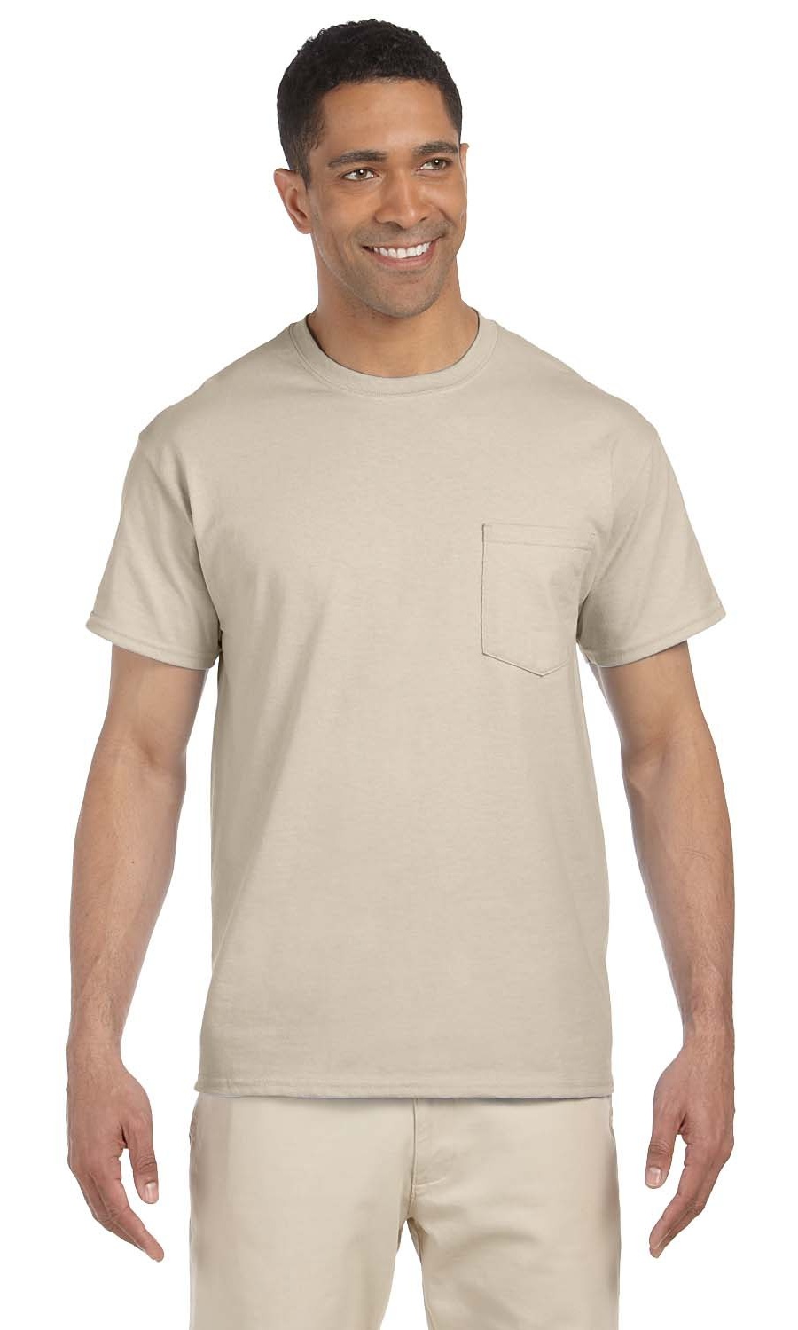Gildan T-Shirt Adulte Ultra Coton oz avec Poche Sable m