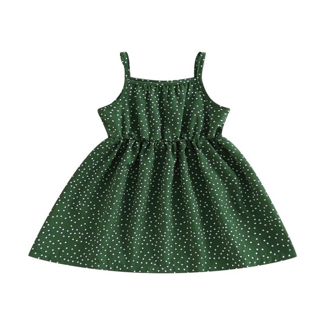 Petites Filles Princesse Robe Rayures Dot Print Robe Décontractée une Ligne Robe pour la Plage Partie Vêtements Mignons 4-5 Ans