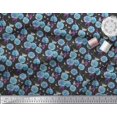 thumbnail image 3 of Soimoi Blue Cotton Cambric Fabric American Robin,Insect & Flower Decor Fabric Printed BTY 56 Inch Wide, 3 of 3