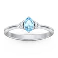 thumbnail image 2 of Birthstone Oval Ring with Shoulder Accents - Blue Topaz (December), 2 of 5