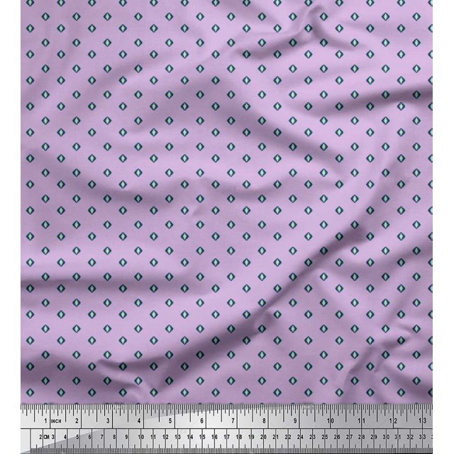 Soimoi Poly Georgette Fabric Geometric Small Print Fabric by The Yard 52 Inch Wide