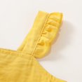 thumbnail image 4 of Toddler Baby Girl Solid Color Ruffle Sleeveless Button Down Halter Tank Crop Tops and Pants Outfits Yellow 1-2 Years, 4 of 6