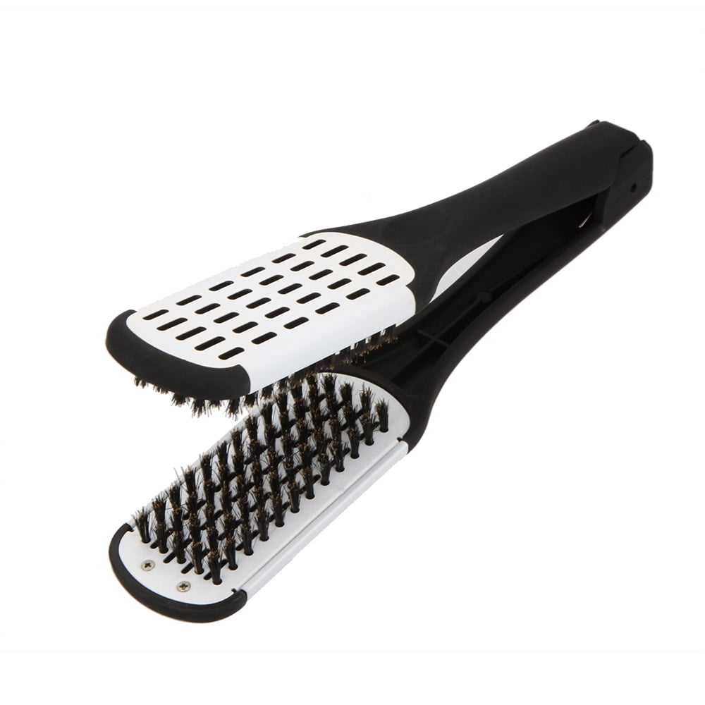 Amdohai Hair Straightener Professional Hairdressing Tool Duplex Brush Hair Straightening Clamp