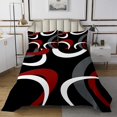 thumbnail image 1 of Erosebridal Black and White Red Bedspread Sets Queen Size, Abstract Line Bed Quilt, Geometry Home Decor 3pcs, 1 of 5