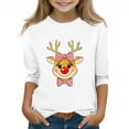 thumbnail image 1 of YUNAFFT Garçons Filles Chemise Décontractée à Imprimé de Noël 3-12 Ans Manches Courtes/longues Col Ras du Cou Mélange Polyester-Spandex Extensible Haut Confortable pour Tenue Festive des Fêtes, 1 of 3