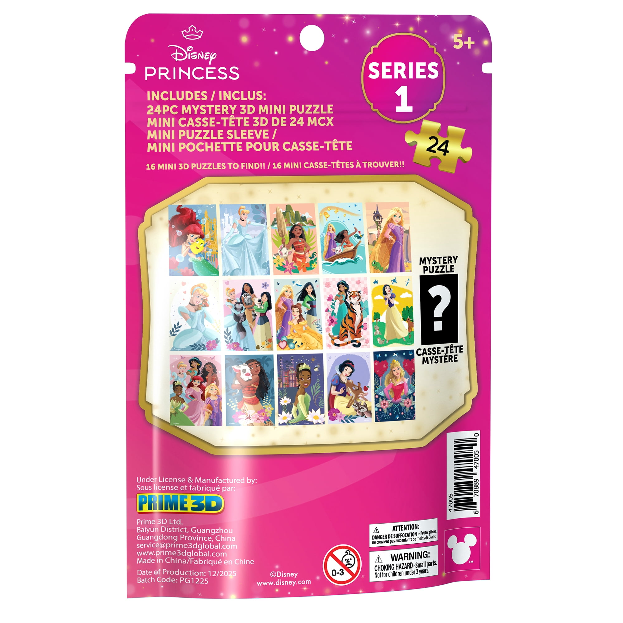 Mini casse-têtes mystères de Disney Princesses en sachet de 24 morceaux