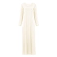 thumbnail image 4 of YONGHS Robe Maxi Abaya pour Femmes Musulmanes une Pièce à Manches Longues Robes de Prière Islamiques Robe Caftan Arabe Couleur Chair L-TG, 4 of 5