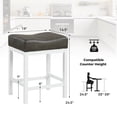 thumbnail image 3 of Costway 24.5" Bar Stool Set of 2 with Solid Rubber Wood Frame Humanized Footrest Kitchen, 3 of 8