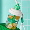 thumbnail image 1 of LSLJS Stirring Cup Student White Collar Coffee Protein Powder Plastic Water Cup Cute Handheld Large Capacity Straw Cup Capacity 580ml, Mixing Cup, 1 of 4
