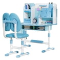 thumbnail image 3 of kluokesi 1 Ensemble Chaise de Bureau pour Enfants, Hauteur Réglable Table d'Étude pour Enfants avec Correcteur d'Assise, Design de Partition (Bleu), 3 of 8