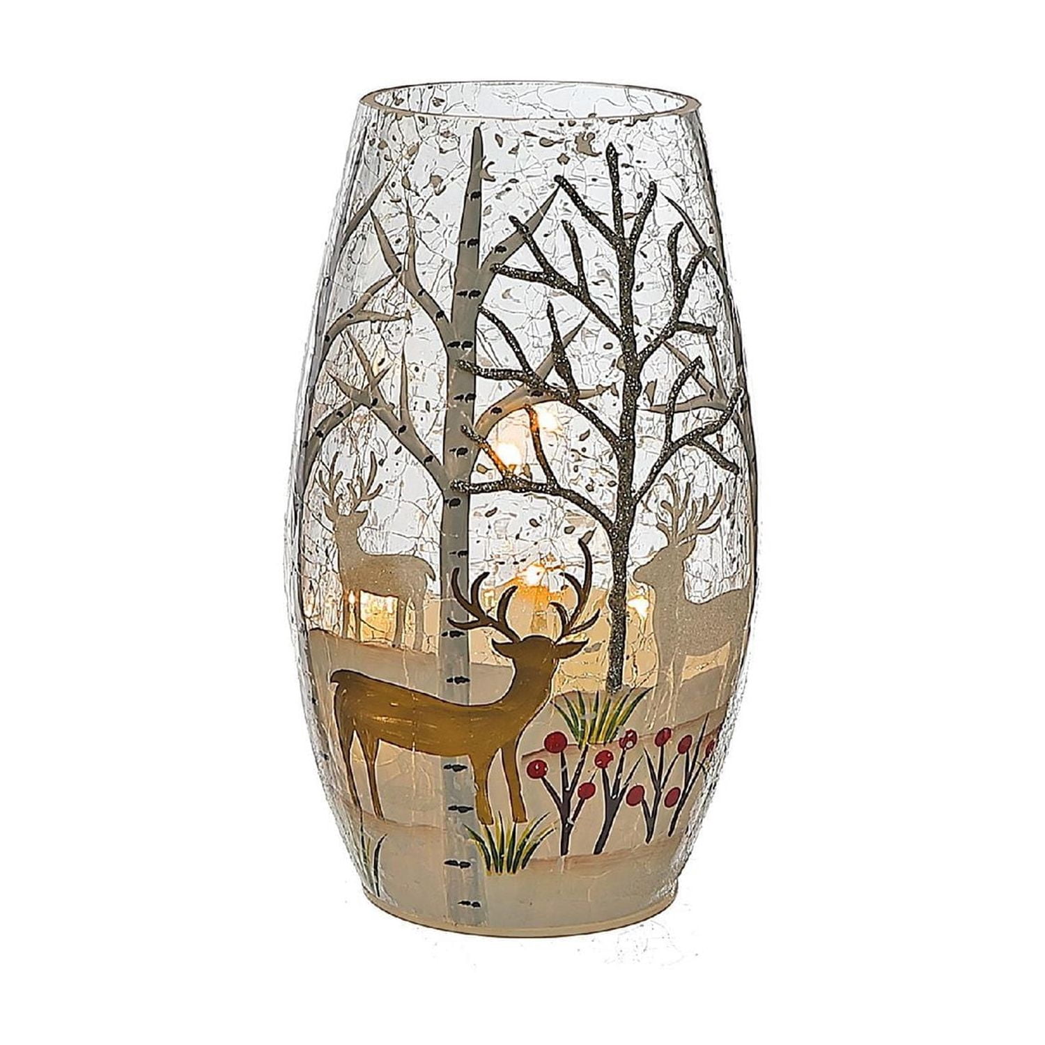 Décor En Verre À La Tête De Noël Rendeer D'Hiver 7.3
