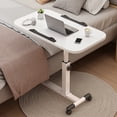 thumbnail image 2 of EDTara Table d'Appoint Mobile Pliable, Bureau au-Dessus du Lit à Hauteur Réglable avec Roulettes pour Ordinateur Ou Portable, 2 of 8
