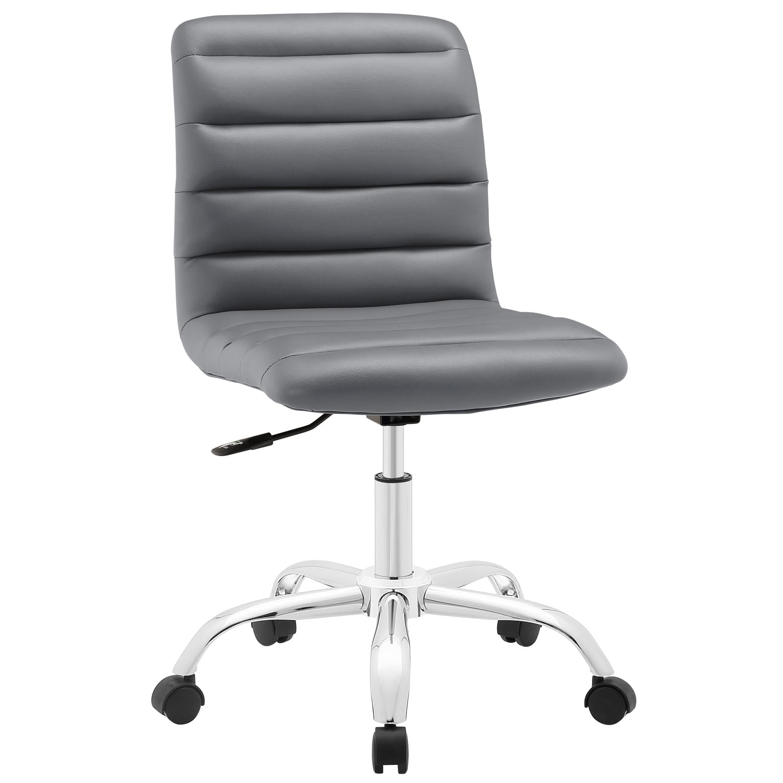 Modway Ripple Armless Mid Back Vinyl Office Chair, Gray