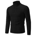 thumbnail image 2 of Xcmzpl Men Turtleneck Sweater Long Sleeve Cable Knit Sweaters Slim Fit Mock Neck Twisted Pullover Solid Fall Sweater Tops, 2 of 6