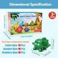 thumbnail image 3 of 26 Pcs Alphabet Matching Game - Double-Sided 13 ABC Dinosaur Toys for Preschoolers, 3 of 5