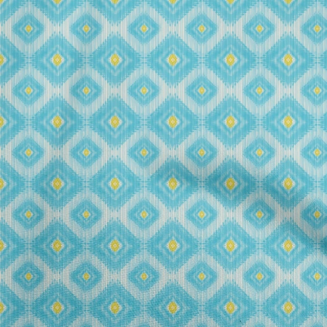 oneOone Viscose Chiffon Light Blue Fabric Asian Ikat Craft Projects Decor Fabric Printed By The Yard 42 Inch Wide