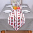 thumbnail image 4 of Kitchen Table Runner, Christmas Theme Snowflake Red Green Geometric Pattern Non-Slip Cotton Linen Dresser Scarves for Family Dinner Holiday Birthday Party Home Décor 13"x72", 4 of 8