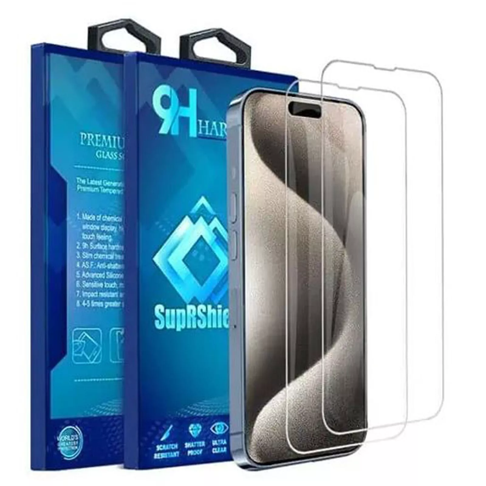 Protecteur d'écran Supershield anti-reflet en verre trempé pour iPhone 16 Pro Max - 2 pièces