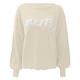 thumbnail image 4 of WUANDIXFA Chandail d'Automne 2025 pour Femmes Chandails pour Femmes Noël Automne Hiver Manches Longues Col Rond Haut Festif Chandail pour Femmes Beige,m, 4 of 6