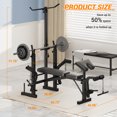 thumbnail image 2 of GARVEE 7-in-1 Weight Bench Set with Squat Rack,Foldable Workout Bench with Lat Pull Down Fitness Strength Training for Home Gym, 2 of 7
