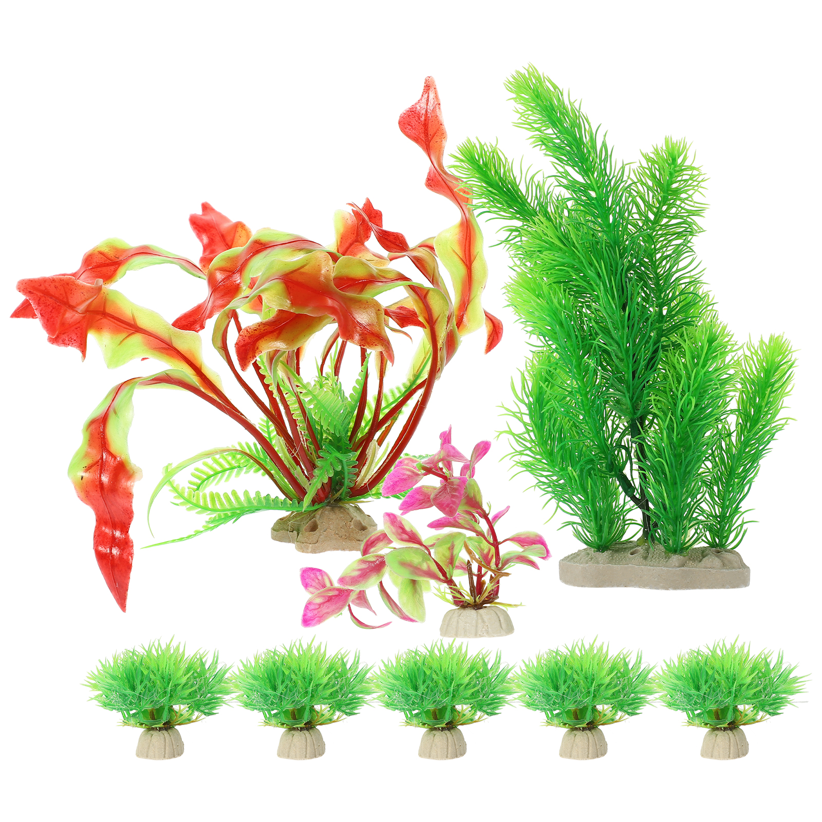 8pcs Fish Tank Plant Fish Tank Landscaping Decoration Fish Tank Aquarium Artificial Plant