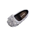 thumbnail image 1 of Girls Rhinestone Bow Dress Shoes, Sparkly Sequins Ballet Flats for Wedding Party, Comfortable Princess Sandals with Elastic Strap, 1 of 9
