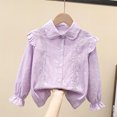 thumbnail image 2 of Timegard Kids Shirts Girls Ruffle Long Sleeve Loose Comfy Thin Blouse Tops Children Fall Fashion Clothes, 2 of 3