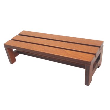 Milaget 1:12 Dollhouse Miniature Garden Furniture Wooden Long Stool Seat DIY Handicraft