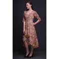 thumbnail image 4 of Bimba Robe Asymétrique à Poches en Coton Marron Illet Floral pour Femmes Robe de Soirée d'Été Midi-TTTG, 4 of 5