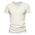 thumbnail image 1 of adviicd T-Shirts pour Hommes T-Shirts à Imprimé Graphique Lettre Col Rond Manches Courtes Tee-Shirts Amples Blanc,TTTG, 1 of 2