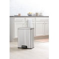 thumbnail image 2 of Hometrends 40 Litre Stainless Steel Pedal Trash Can for Kitchen, Removable interior pail with bag cinch for a tight fit, Fingerprint-Resistant Finish, 2 of 8