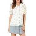 thumbnail image 1 of Unique Bargains Blouse à Manches Courtes à Col Boutonné Florale pour Femme, 1 of 6