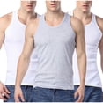 thumbnail image 1 of Timegard Débardeurs Homme 3 Pcs Col Rond Sans Manches T-Shirts Basiques Confortables Décontractés Haut d'Entraînement Vêtements de Détente, 1 of 3