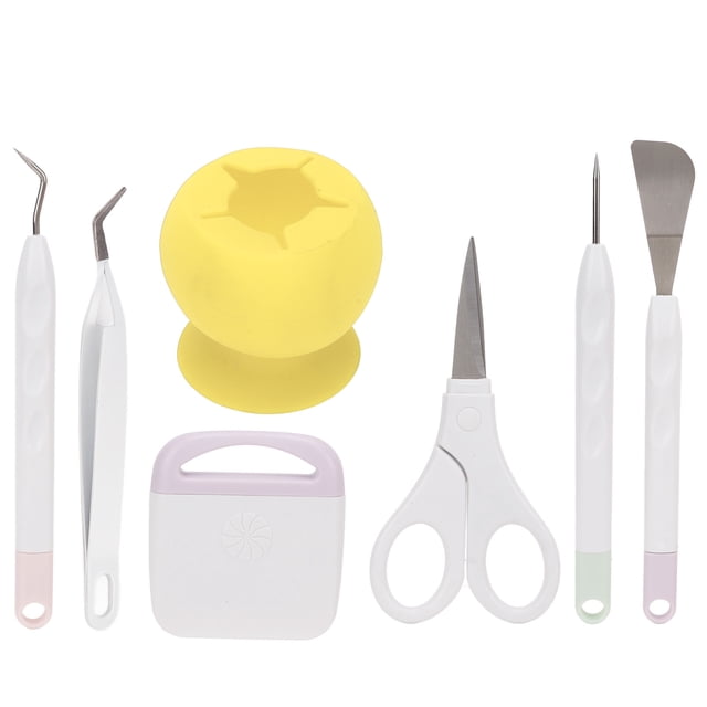 Vinyl Weeding Tools Set , Clear Debris DIY Production Craft Tools Set Prevent Tearing For Cameos For Silhouettes For Lettering Yellow