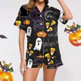 thumbnail image 2 of GDREDA Vêtements de Nuit Légers pour Femmes Dames pyjamas Décontractés Imprimés et Ensemble de Shorts Femmes Ensembles de Pyjama pyjamas Noir,TTG, 2 of 6