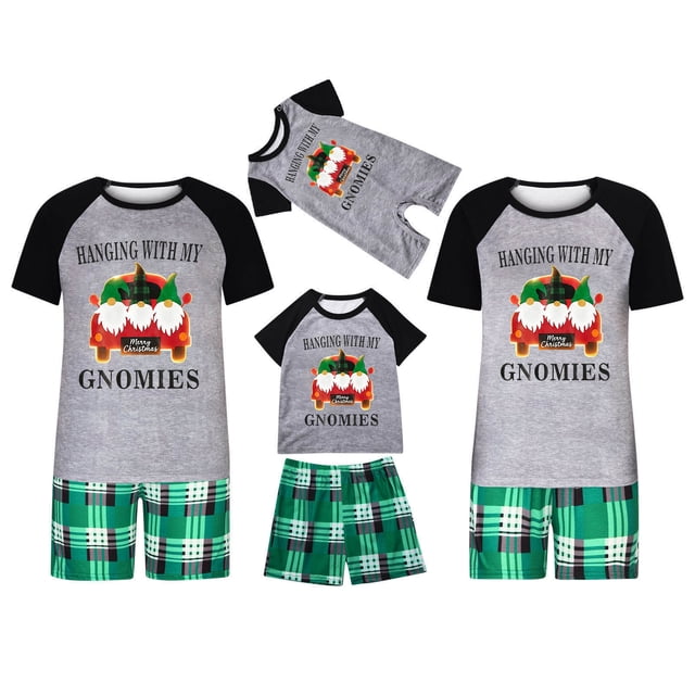 Dog Christmas Pajamas, Stylish Holiday Print Short-Sleeve Set for Parent-Child Matching